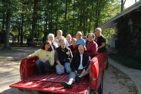  Gwen with students in the truck